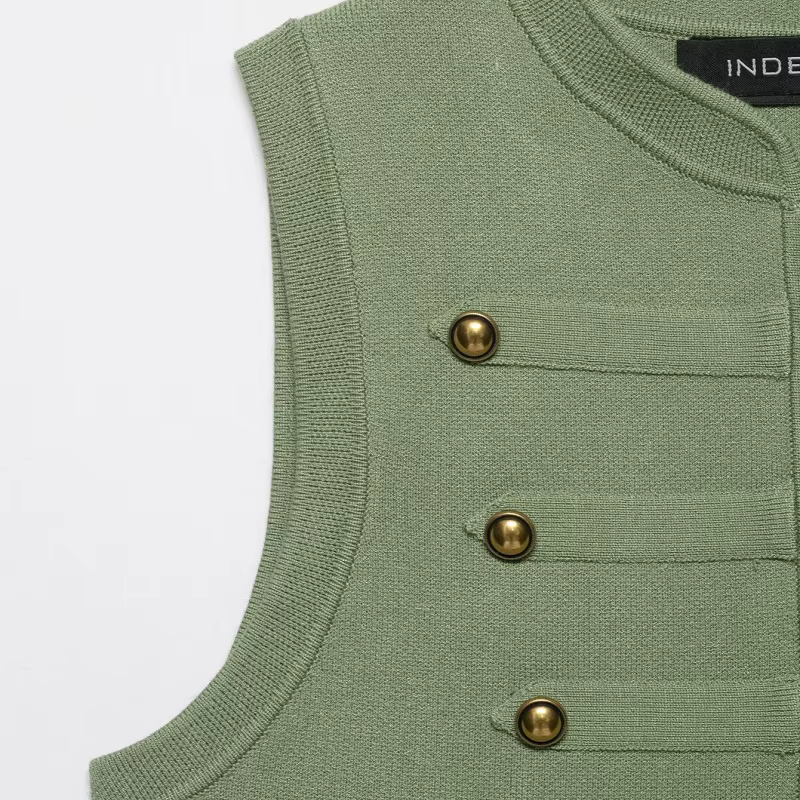 Nouveau gilet tricoté sans manches pour femme, rafraîchissant et élégant, pour la saison des diplôme