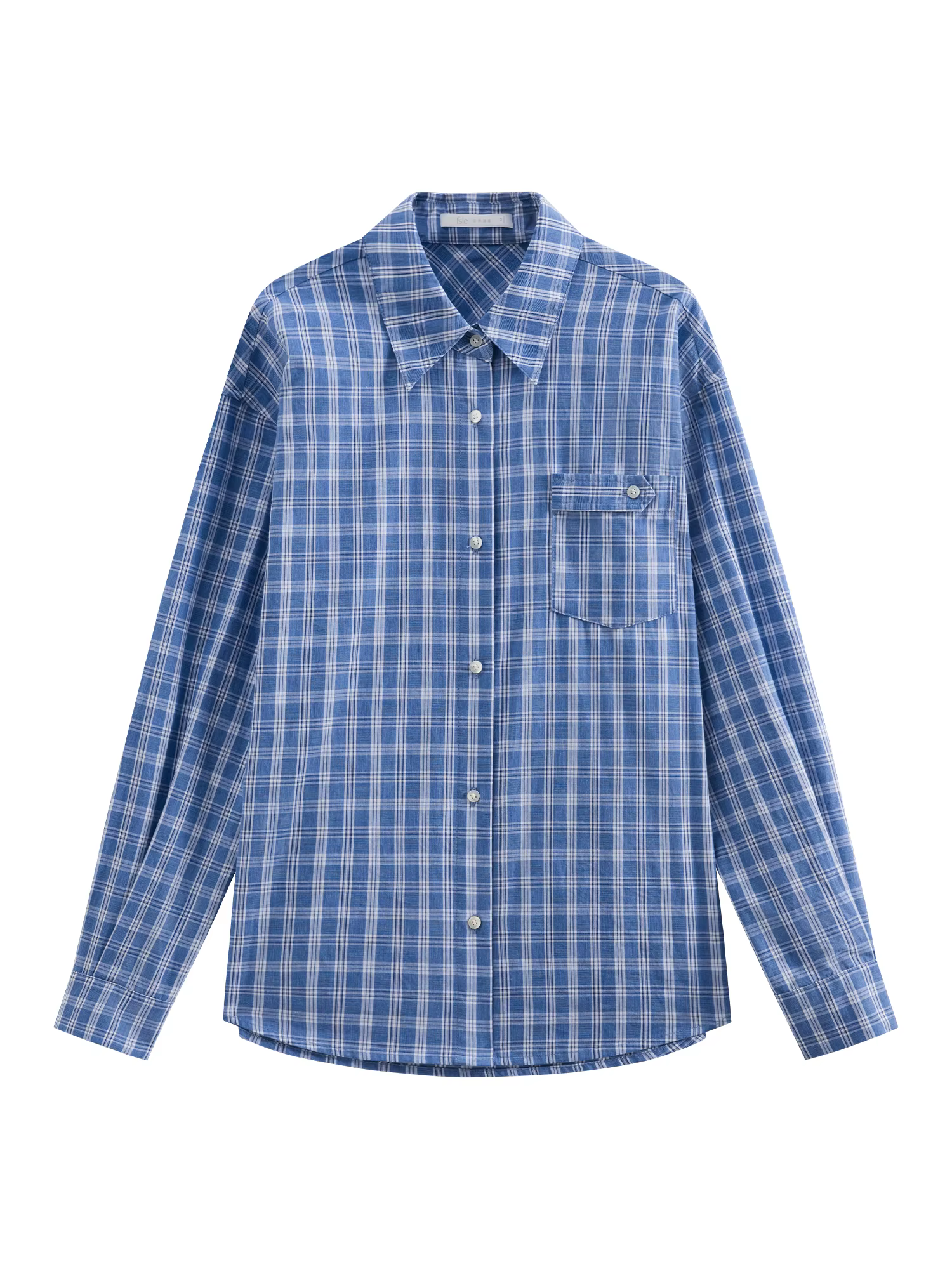 FSLE-Chemise à carreaux bleue à manches longues pour femme, nouveau design, style coréen, streetwear