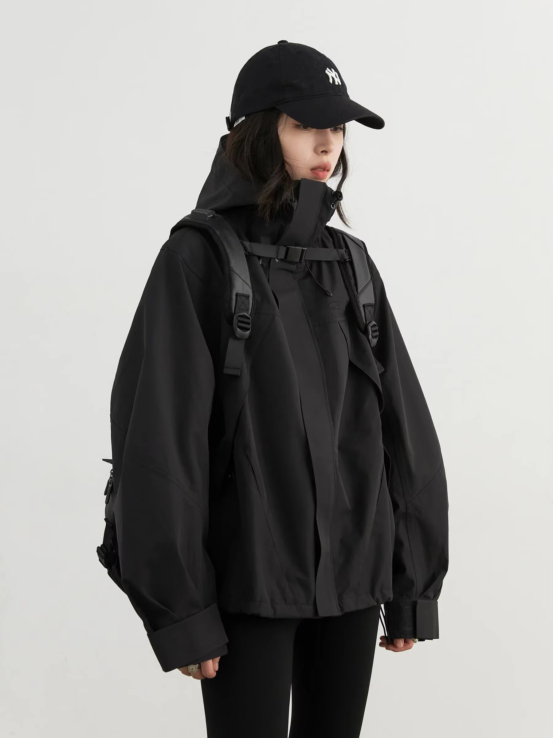 CHIC VEN-Veste de dehors à Capuche pour Femme, Manteau Court, Coupe-Vent, Solide, Extérieur, Automne
