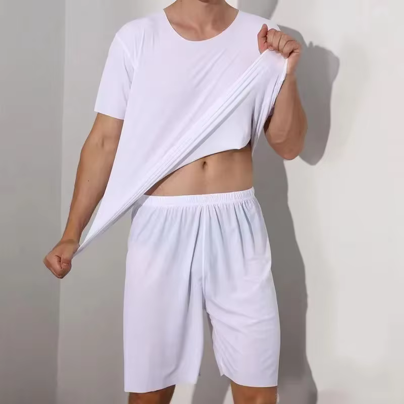 Pyjama pour hommes, vêtements de maison, T-Shirt à manches courtes, sport et loisirs pour jeunes, ha