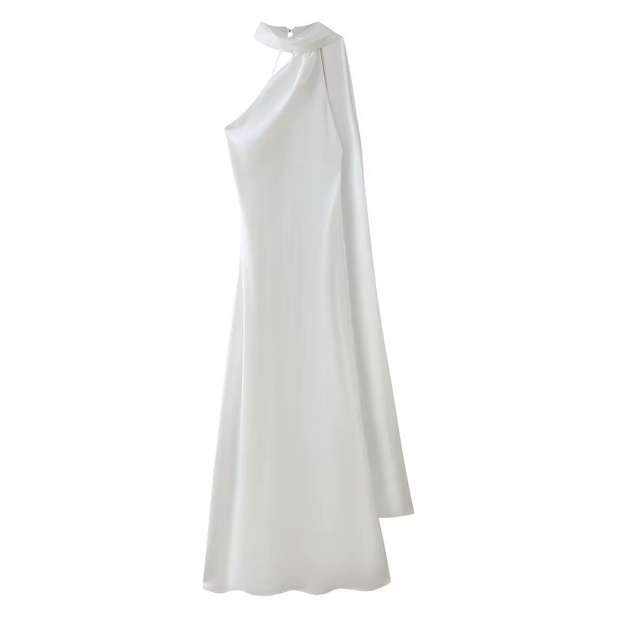 VEITCHE – robe longue en Satin de soie douce pour femmes, élégante, col licou, dos nu, sans manches,