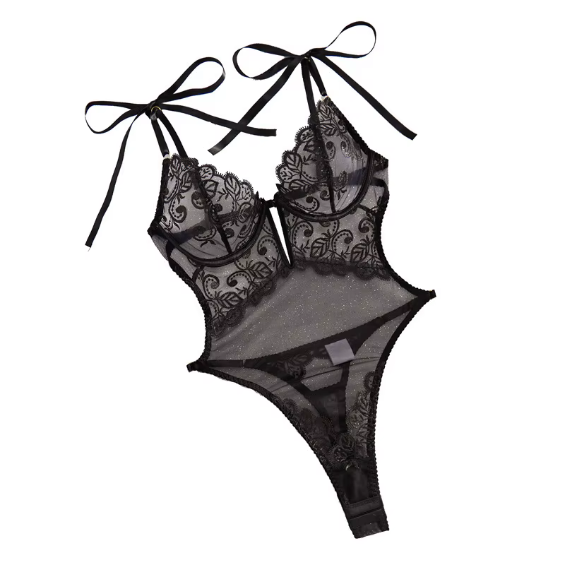 Lingerie féminine avec dentelle exotique, corset moulant, body transparent le plus sexy, costumes ér