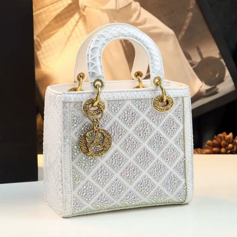 Petit sac à main entièrement en strass, sac à bandoulière de luxe en cuir véritable pour femmes, sac