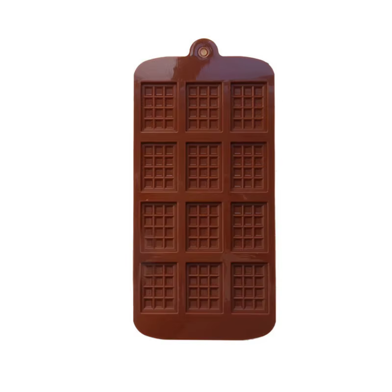 12 moules à chocolat en Silicone, moules à gaufres à Fondant, moule de barre de bonbons, outils de d