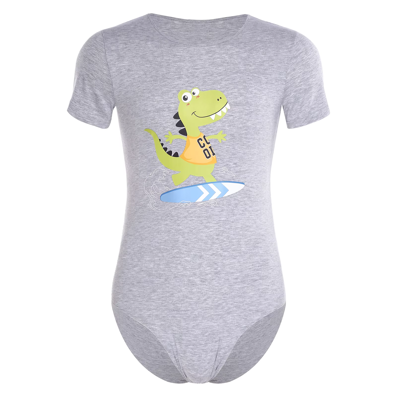 Pyjama pour homme, combinaison de nuit, dessin animé dinosaure, manches courtes, justaucorps, entrej