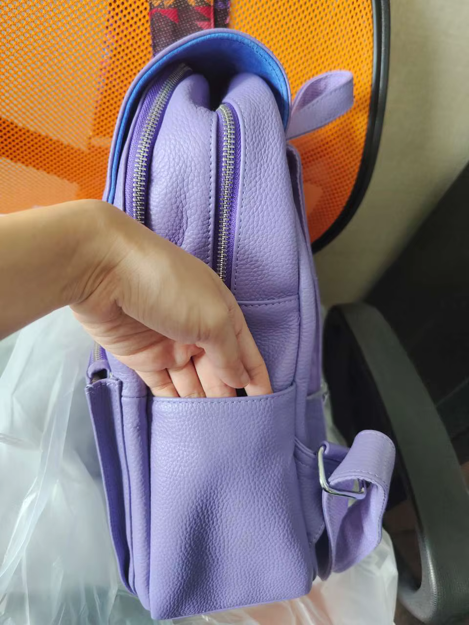 Zency Fashion – sac à dos en cuir violet de haute qualité pour femmes, avec de nombreux compartiment