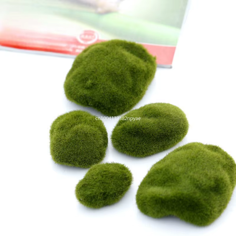 Boule de Mousse Verte Artificielle, Fausse Pierre, Plante de Simulation, Décoration de Bricolage pou