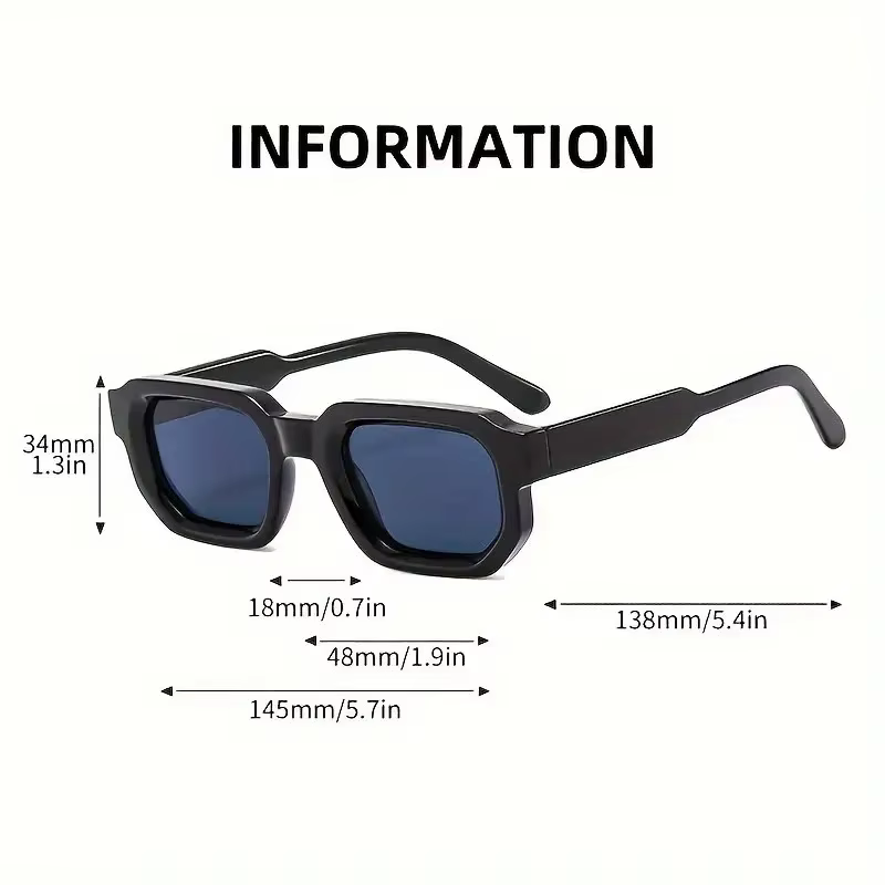4pcsNew hommes Vintage Rectangle cadre lunettes de soleil mode rétro lunettes de soleil marque de lu