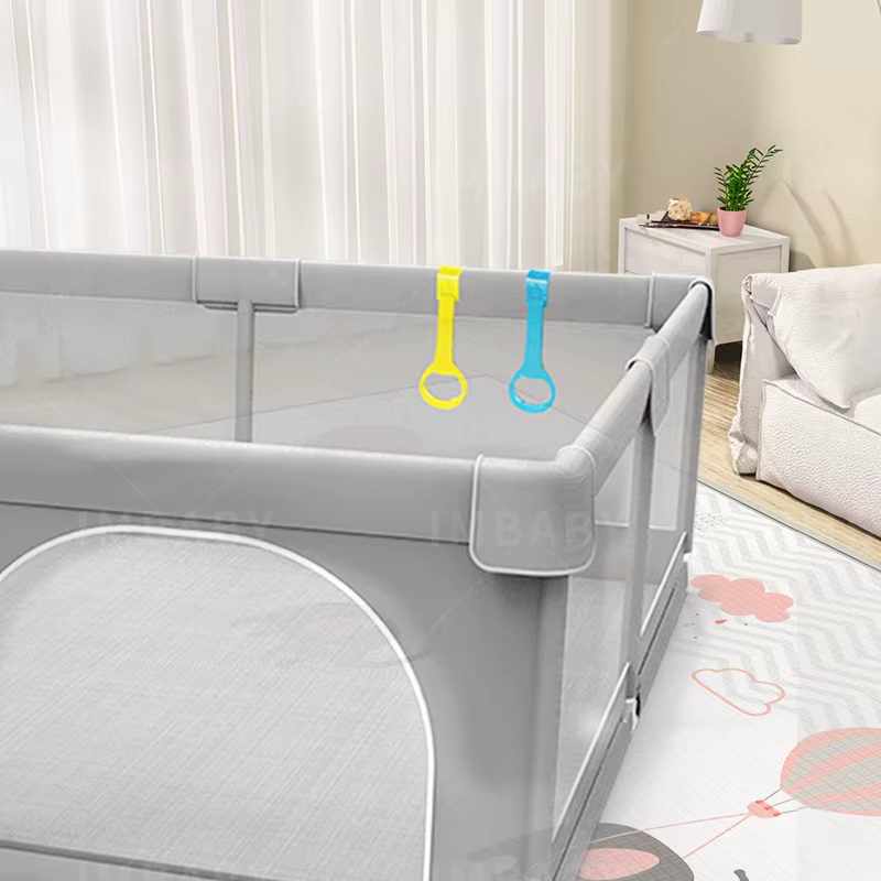 IMBABY Aire de jeux pour bébé 150x180 cm Parc pour bébé Boîte de clôture pour enfants grise avec par