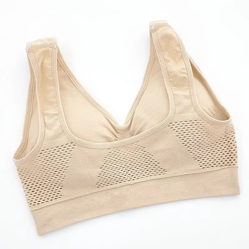 Soutien-gorge de sport respirant en émail pour femme, absorbant la sueur, coussin antichoc, haut de