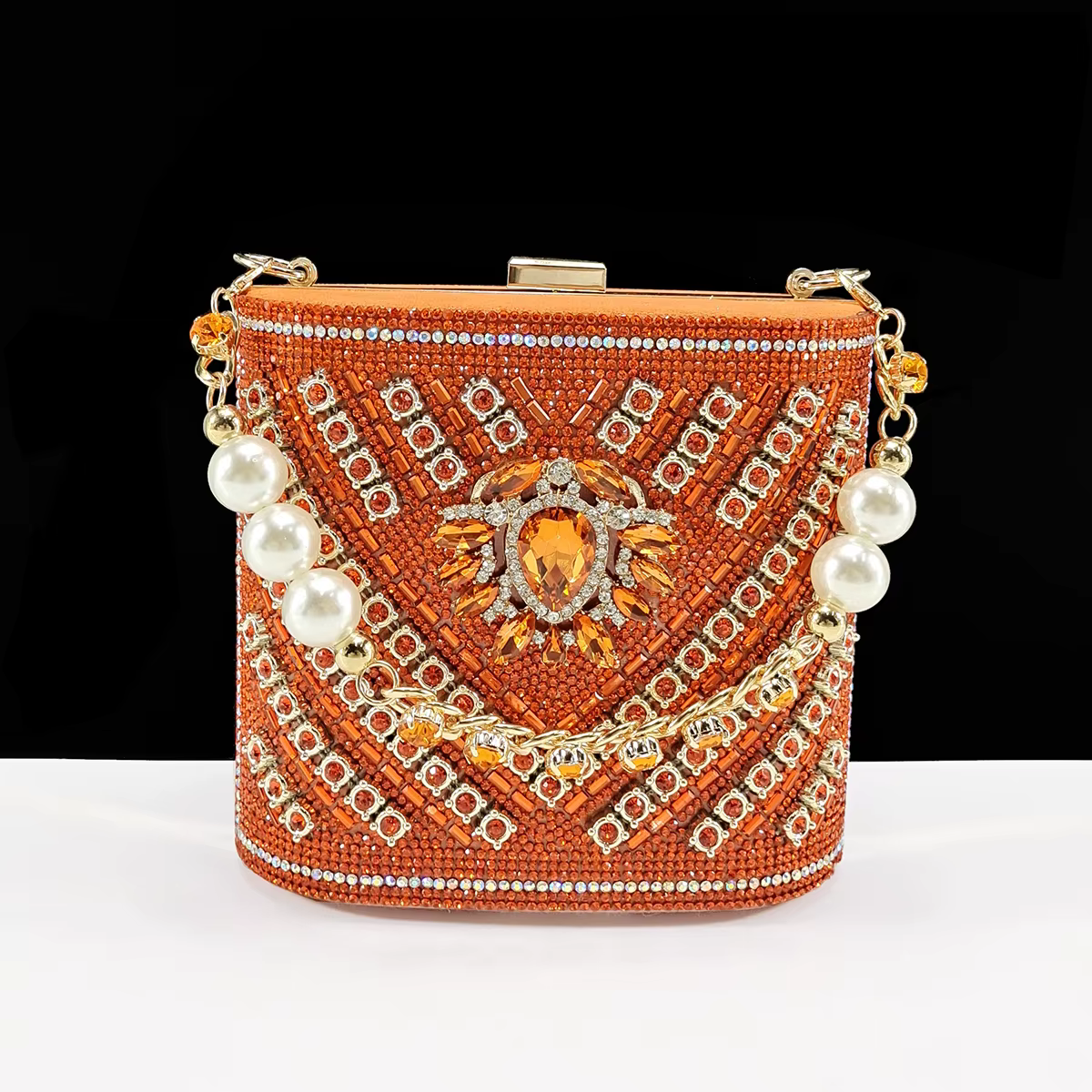 Queena Yan Design italien strass bout pointu chaussures à talons hauts et sac assorti ensemble chaus