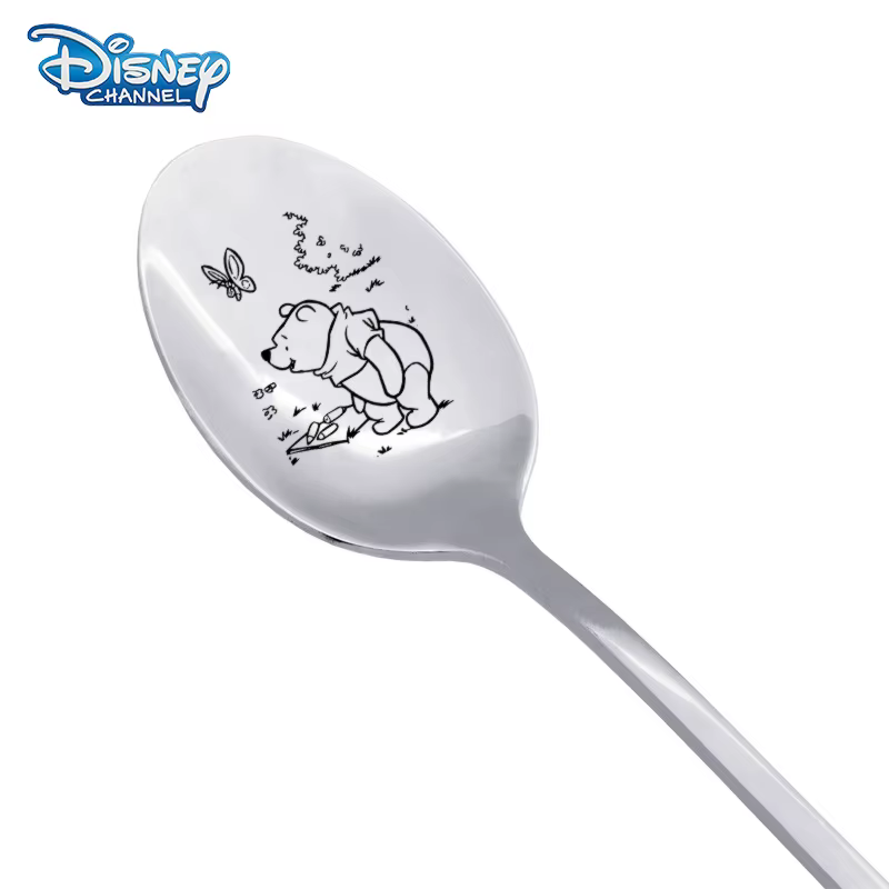 Disney Winnie l'Ourson Cuillères en acier inoxydable, Fourcommuniste en métal, Accessoires de cuisin