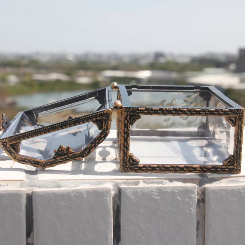Boîte au trésor Pirate transparente en plastique, boîte à bijoux en cristal, organisateur de rangeme