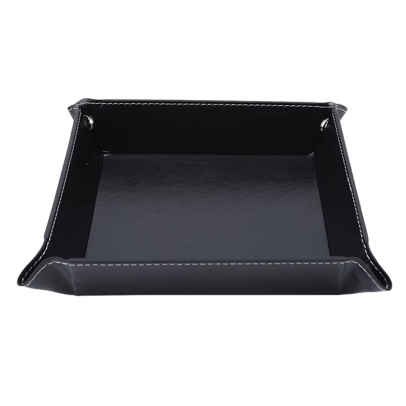 Plateau pliant créatif en cuir PU, bibelot, porte-clés de téléphone pliable, porte-monnaie, rangemen