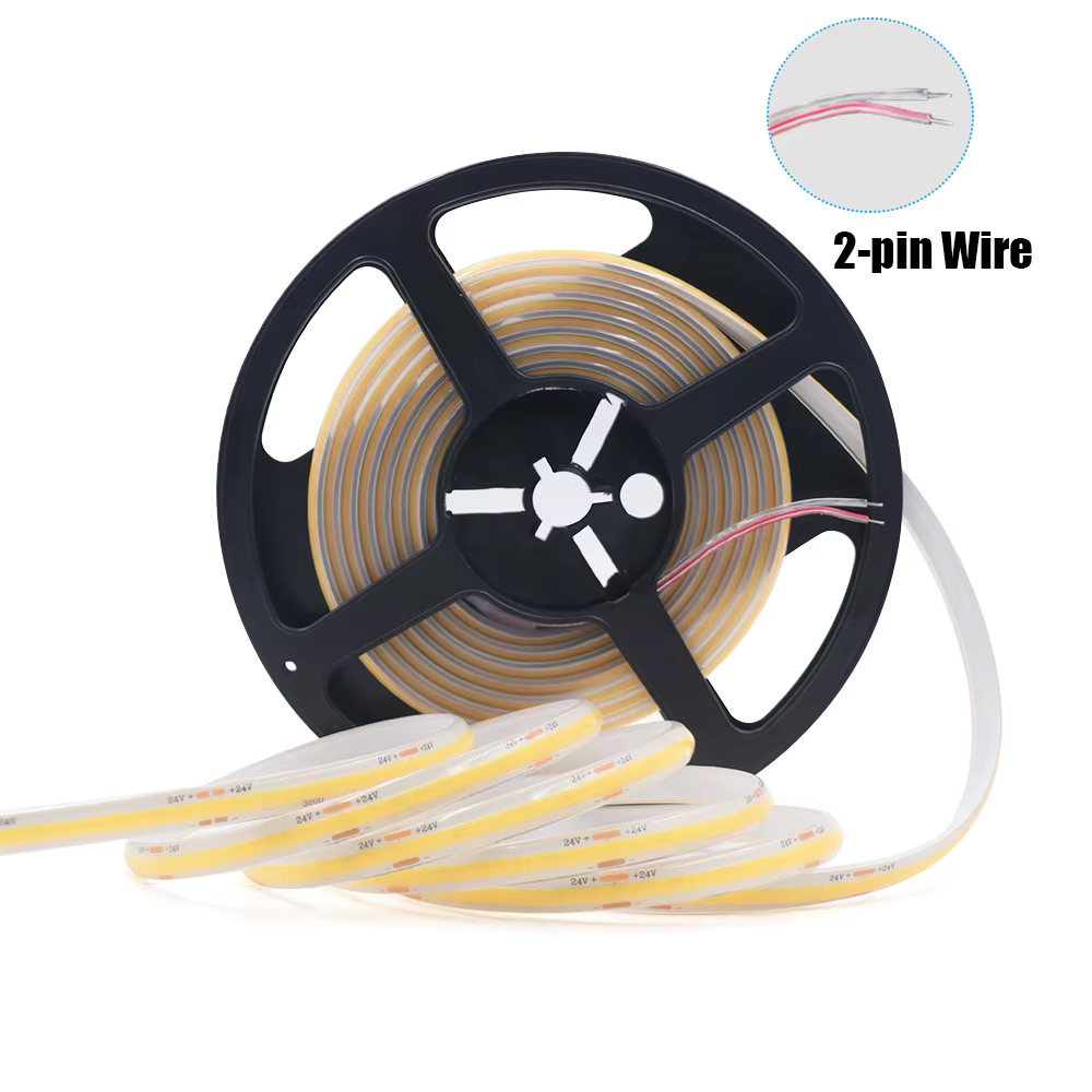 Bande lumineuse LED COB 12V 24V, IP68, étanche, Flexible, 320LED, 5m, 10m, 15m, 0.5m, 1m, éclairage 