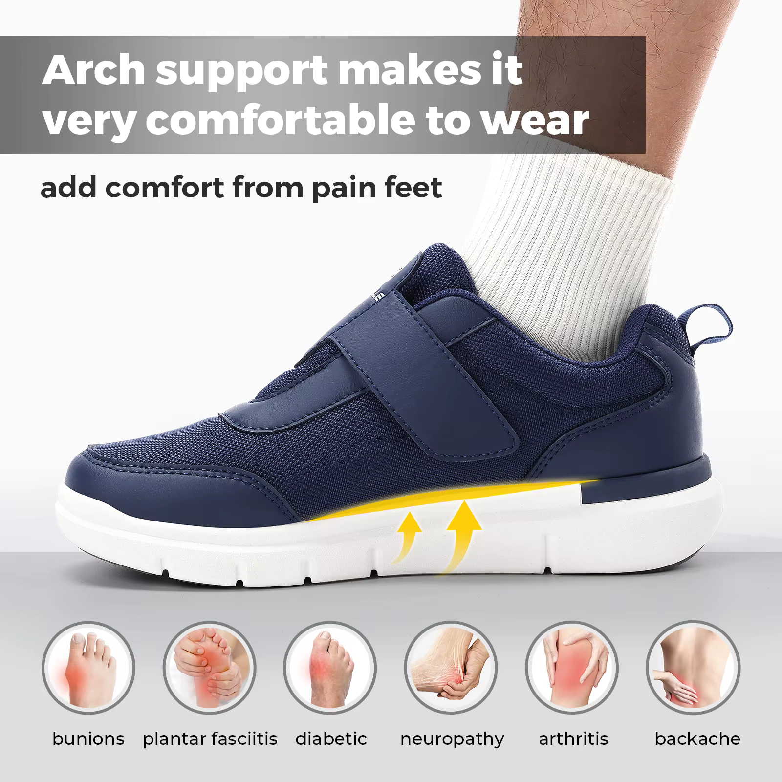 Chaussures Diabétiques Extra Larges FitVille pour Hommes – Légères et Décontractées pour la Marche, 