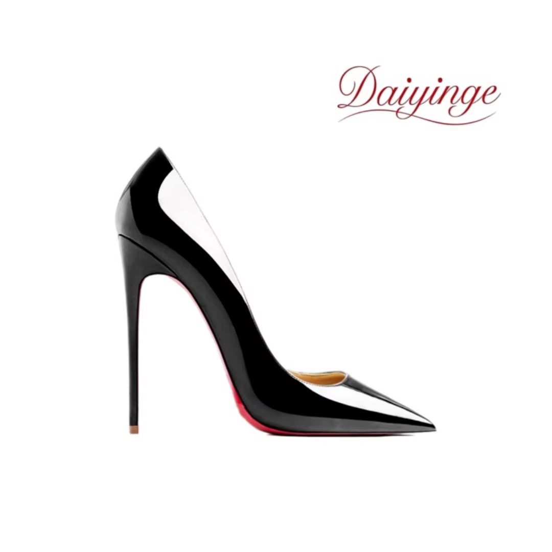 Escarpins à talons hauts pour femme, tendance 2026, en cuir de luxe rouge brillant, à bout pointu, t