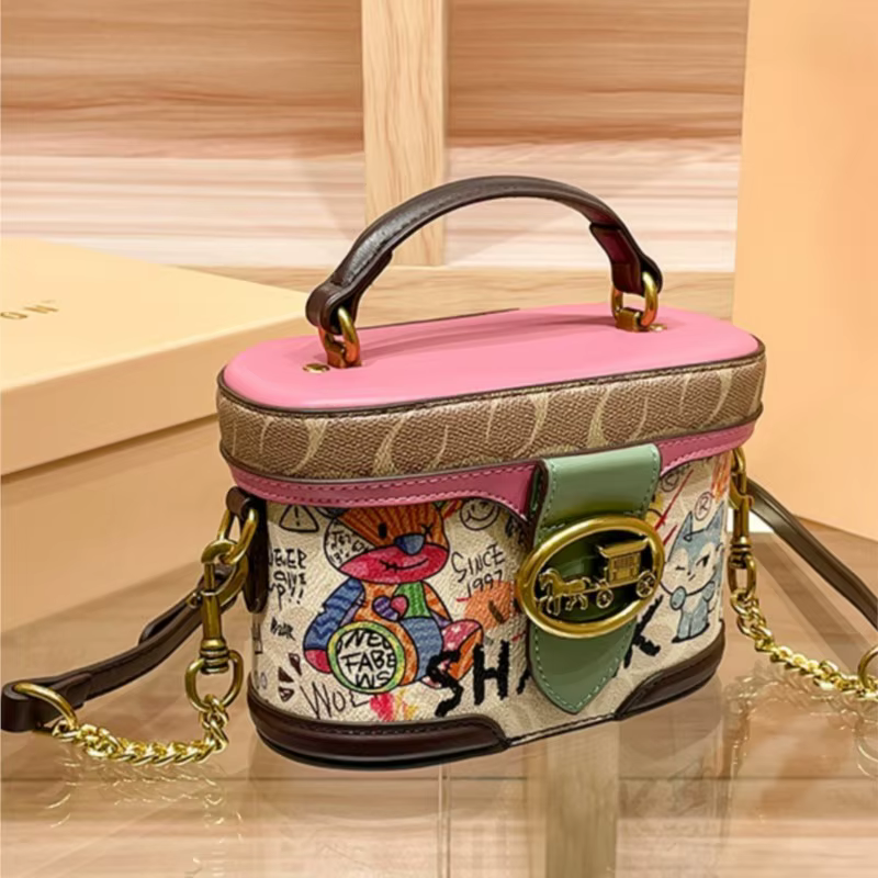 Sac à main pour femme, sac à chaîne haut de gamme, sac chariot rétro pour femme, sac cylindrique à b