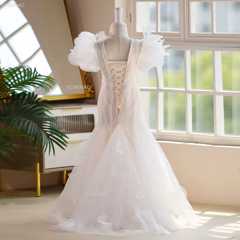 Robe de soirée d'anniversaire pour filles, robe de soirée formelle pour enfants, robe de bal de spec