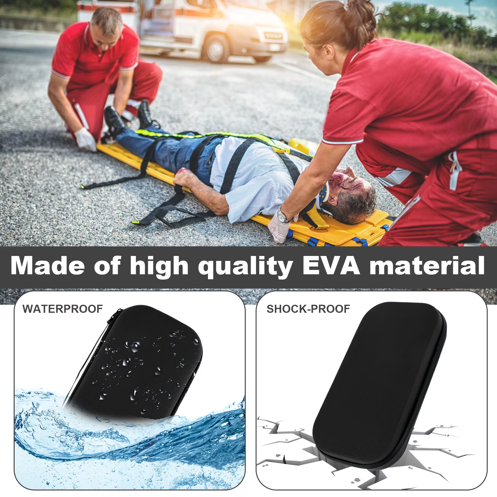 Mallette de transport médicale antichoc pour stéthoscope, sac de voyage portable, sac de rangement l