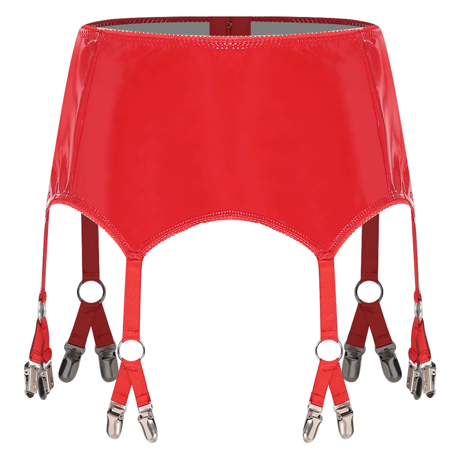 Porte-jarretelles en PU brillant pour femmes, Lingerie, Look mouillé, Clubwear, fesses ouvertes, Pun