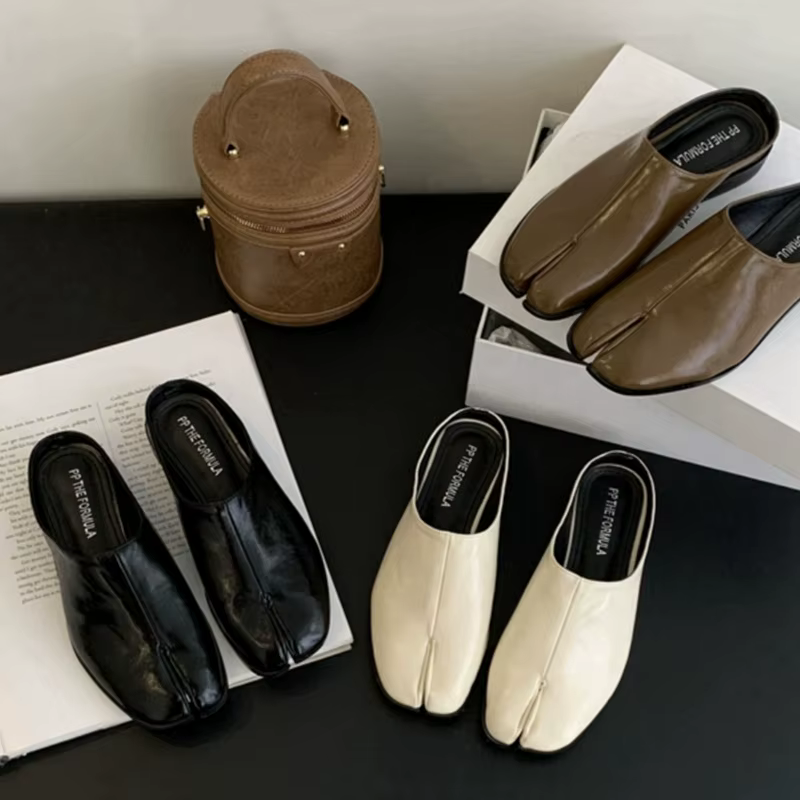 Mules de marque en microcarence douce pour femmes, pantoufles Tabi Ninja, mocassins confortables, mo