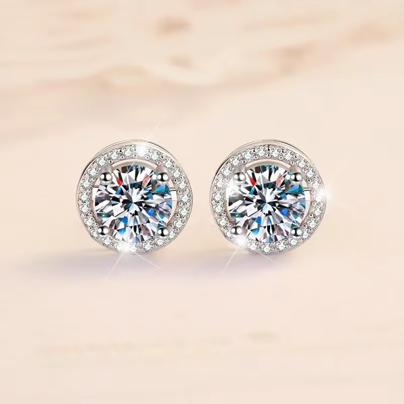 Boucles d'oreilles en diamant Mosonite, sac carré, bijoux de mariage, fête simple et à la mode, cade