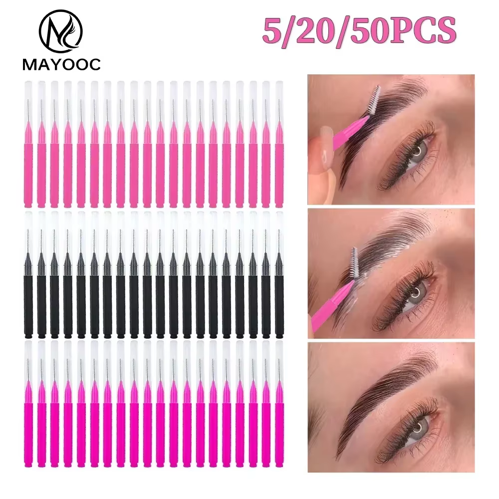 Mini brosse à sourcils jetable, 5/10/50 pièces, brosses de levage des sourcils, Micro brosse à cils 