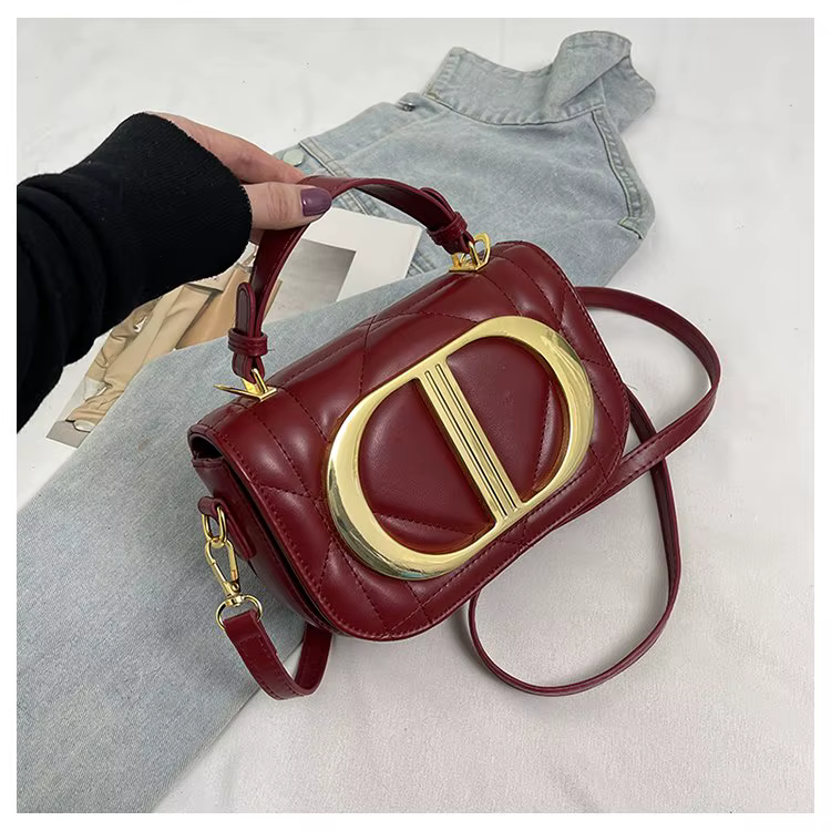 Sac à langer élégant rétro chic en cuir texturé, sac à bandoulière pour femme, sac fourre-tout minim