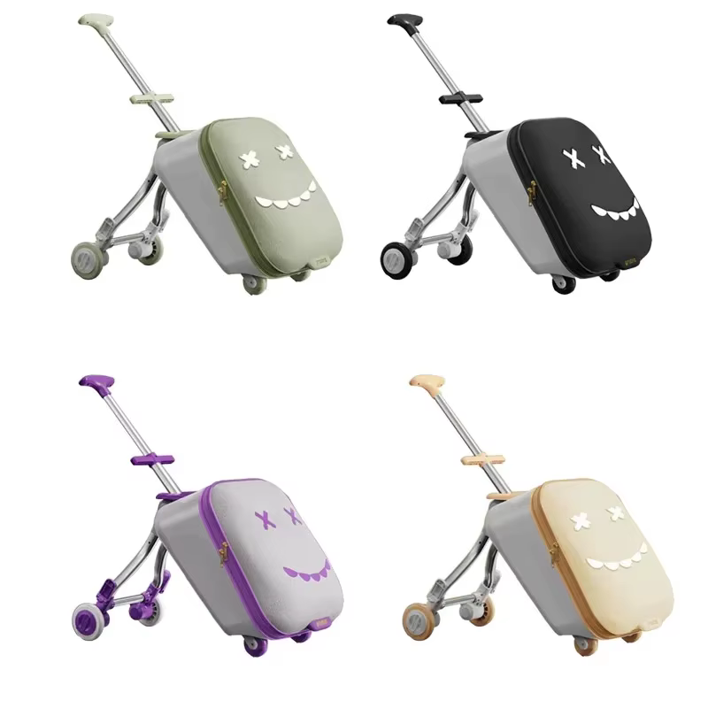 Valise à roulettes de voyage pour enfants montable sur avion avec roulettes, bagages, promenade et m