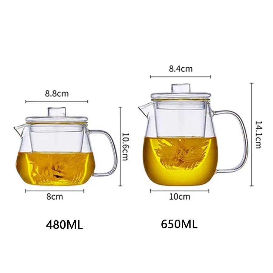Théière en verre YWDL en forme de pingouin, ensemble de théière transparente pour cérémonie du thé c