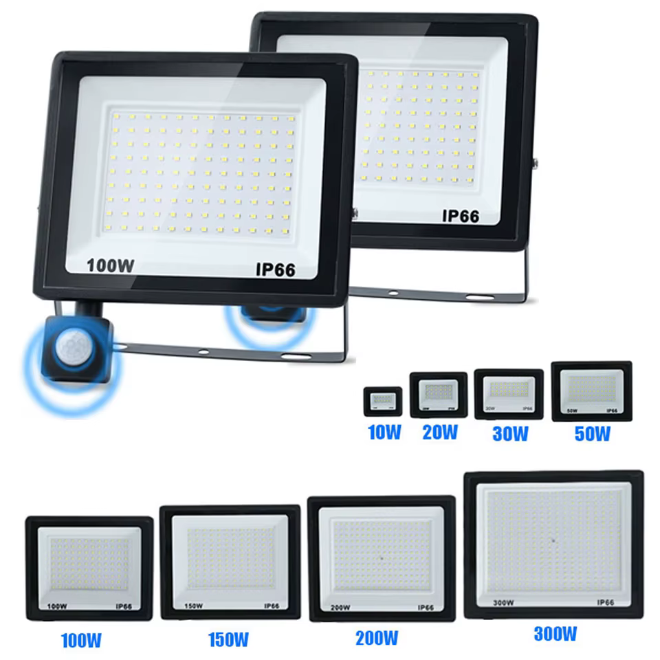 Projecteur extérieur PIR capteur de mouvement 220V 110V spot LED 50W 100W 150W 200W 300W IP66 étanch