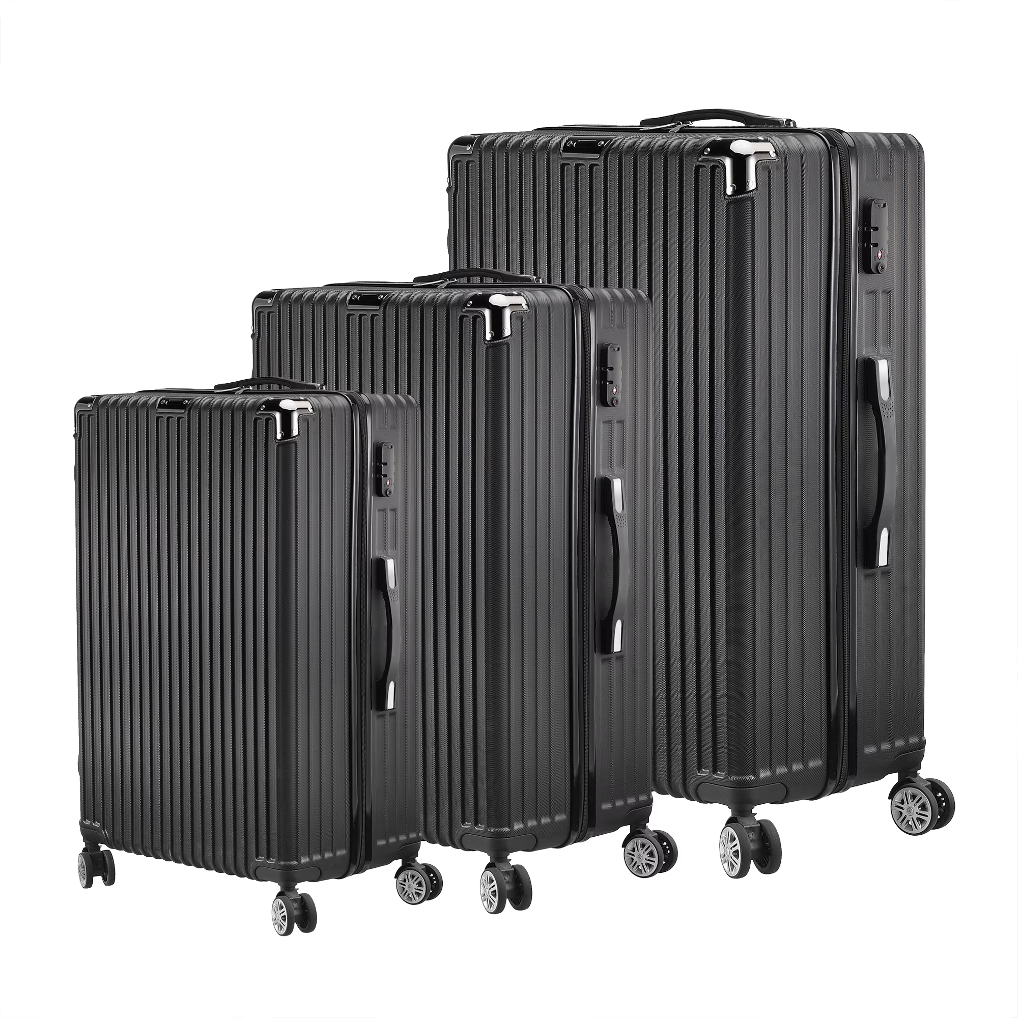 Ensemble de bagages Fangange 3 pièces, roues silencieuses universelles, avec serrure à combinaison,