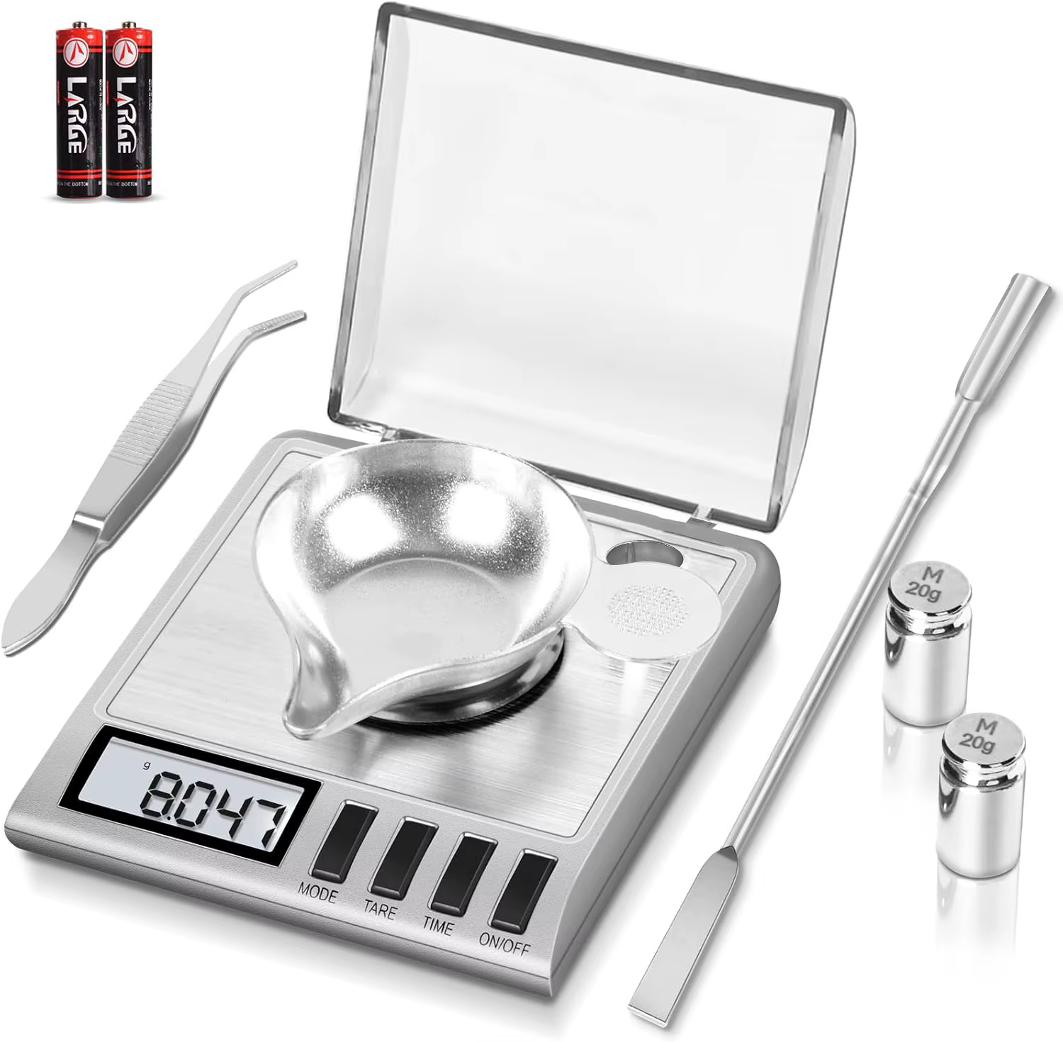 Balance milligramme, balance milligramme numérique 50g/0.001g avec poids d'étalonnage bijoux et bala