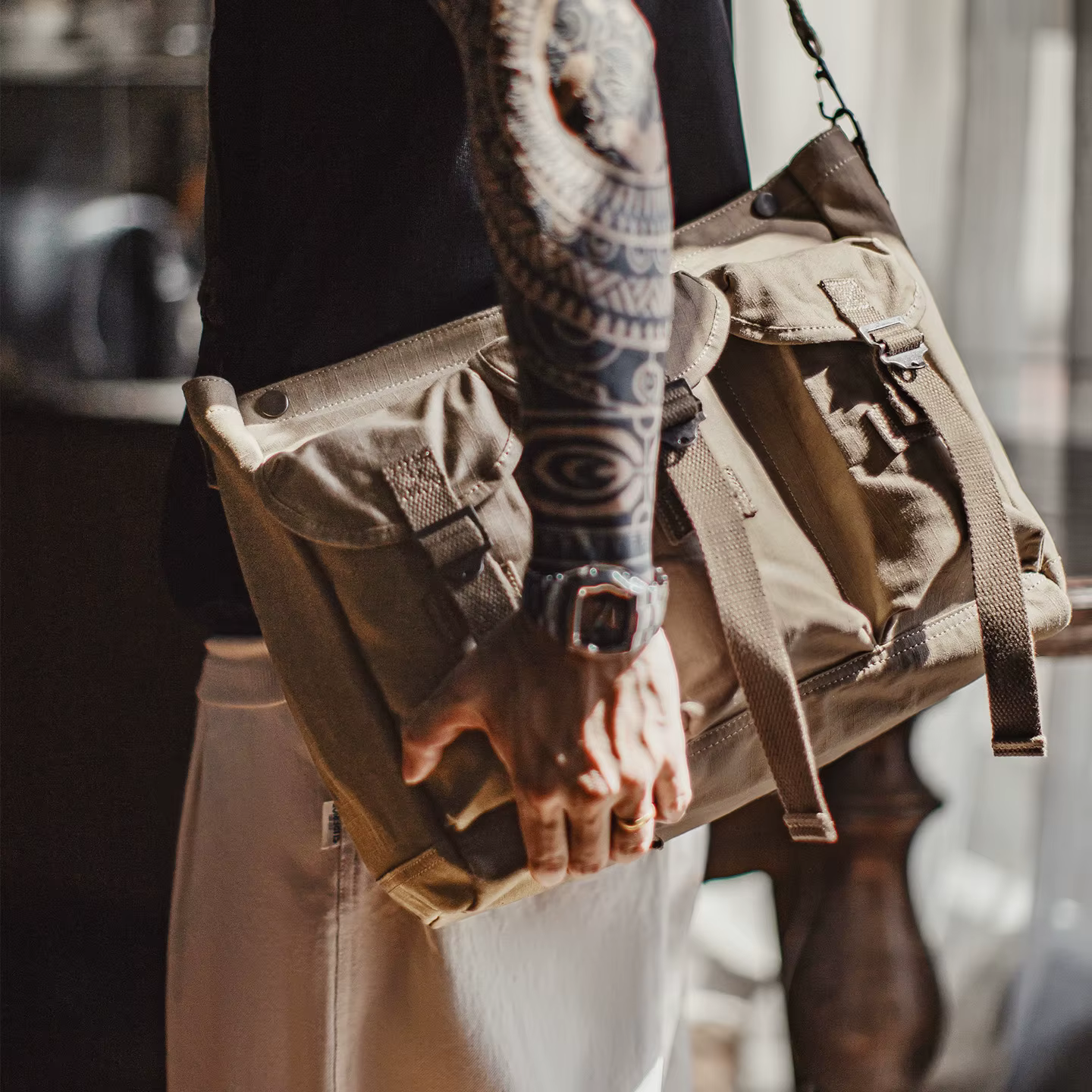 Maden Vintage extérieur sac à bandoulière hommes grande capacité épaule messager fourre-tout voyage