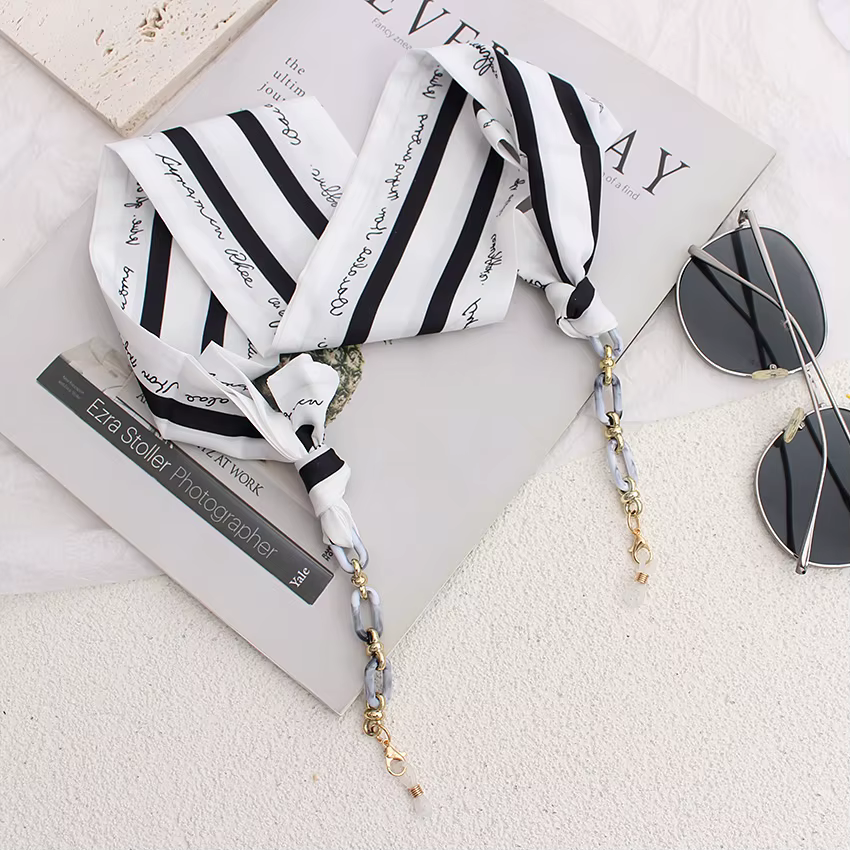 Chaînes de lunettes en ruban de soie, mode Boho, lunettes de soleil en acrylique, porte-cordon, sang