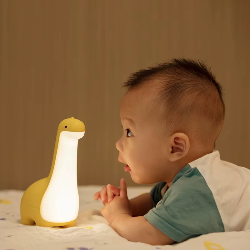 Veilleuse dinosaure mignonne pour enfants, Protection des yeux, lampe de chevet, chargement USB, déc
