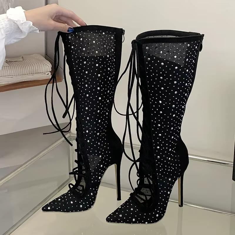 Eilyken – bottes hautes à bout pointu pour femmes, design sexy, style urbain, talons hauts à talon a