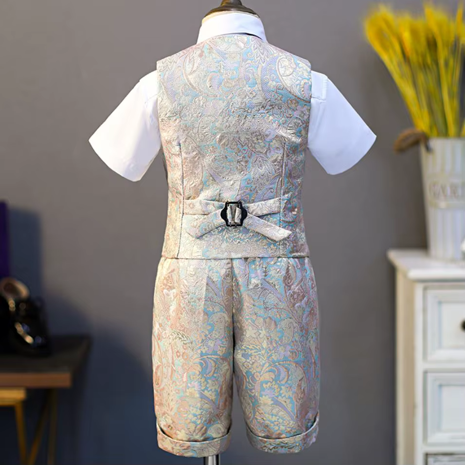 Ensembles gilet formels émaillés pour enfants, costume de performance de piano pour enfants, mariage