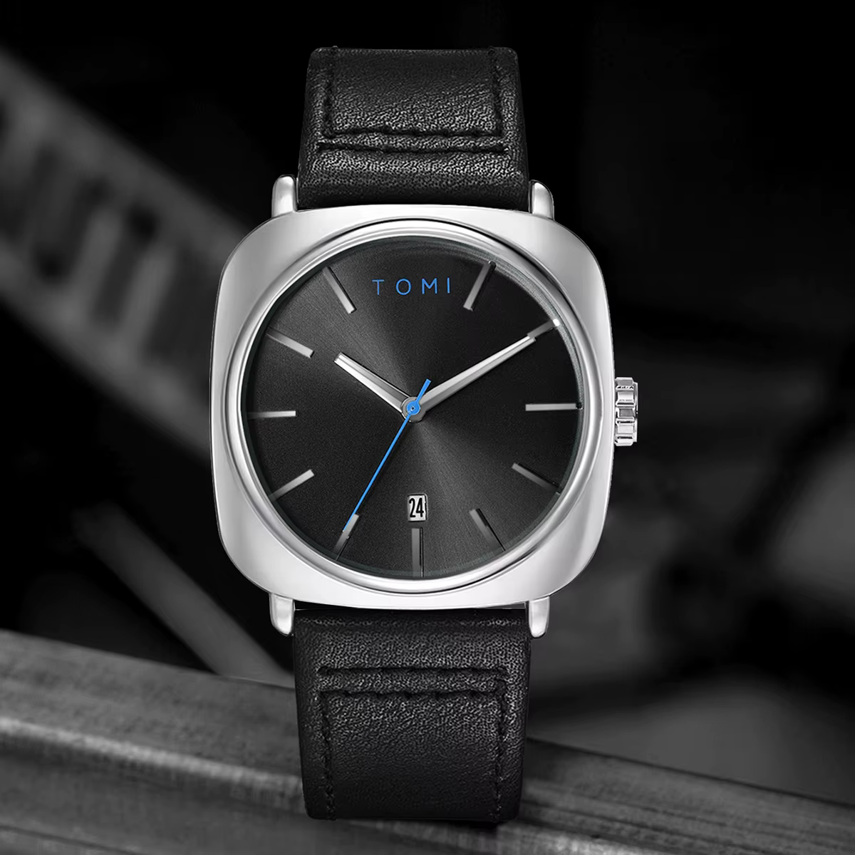 TOMI montre de conception d'affaires de mode pour hommes montre à petit disque carré de haute qualit