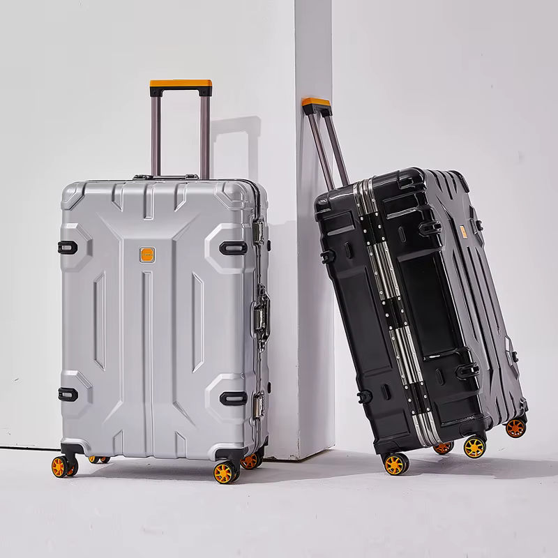 Valise à bagages avec cadre en aluminium de grande capacité, sac de voyage à roulettes, valise à rou