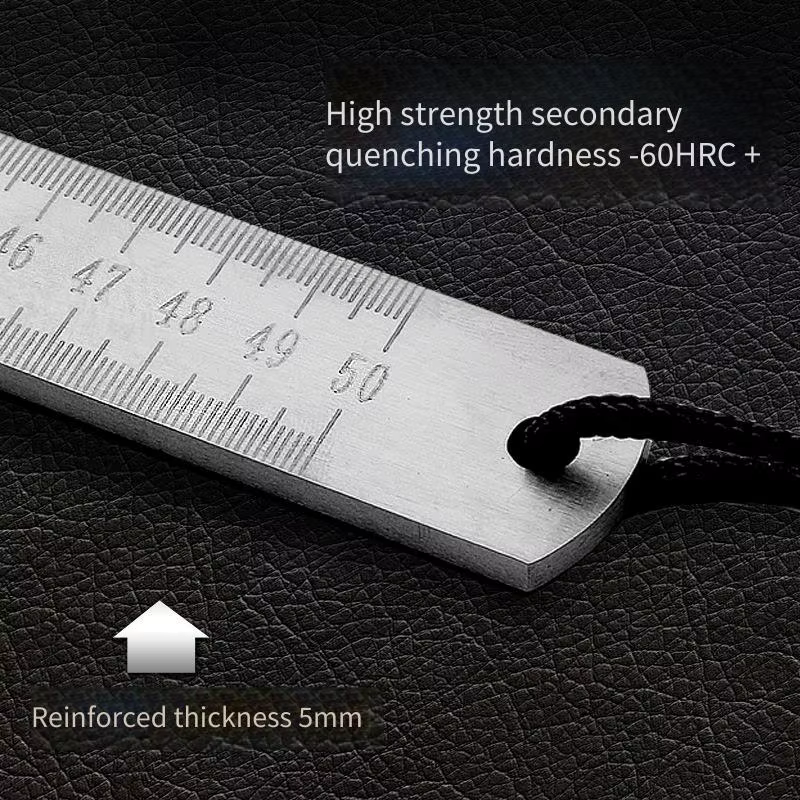 Règle en acier inoxydable double usage - 50 cm / 20 pouces - Outil de mesure professionnel et outil 