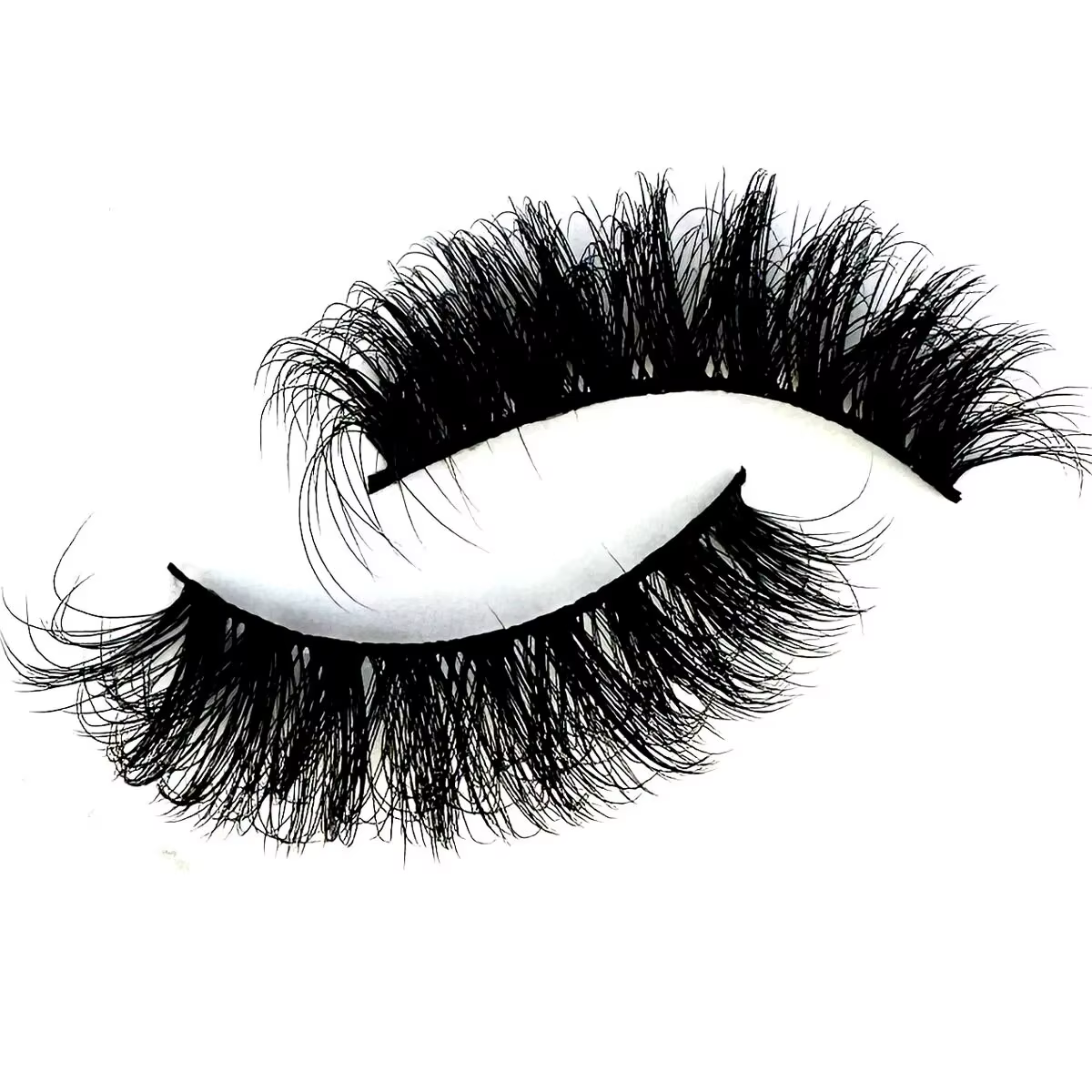 Faux-Cils en Faux Vison 8D Effet Oeil de Chat, Pack de Cils Volumineux, Touffus, Dramatique, Longs, 