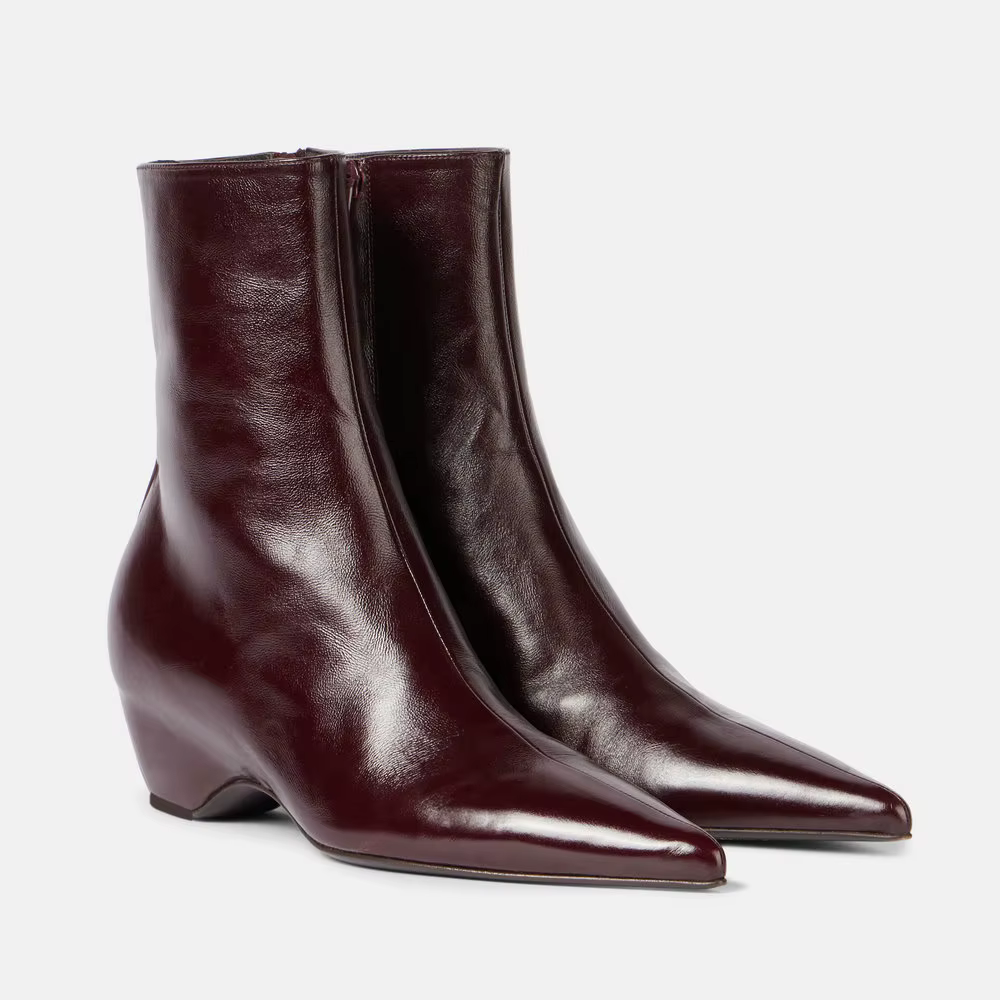 QUTAA mode nouvelles femmes bottines en cuir de vache chaussures d'hiver talons hauts compensés auto