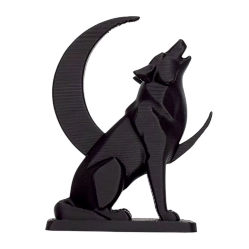 Statues de loup gothique, décorations de bureau créatives imprimées en 3D, thème nocturne, ornements