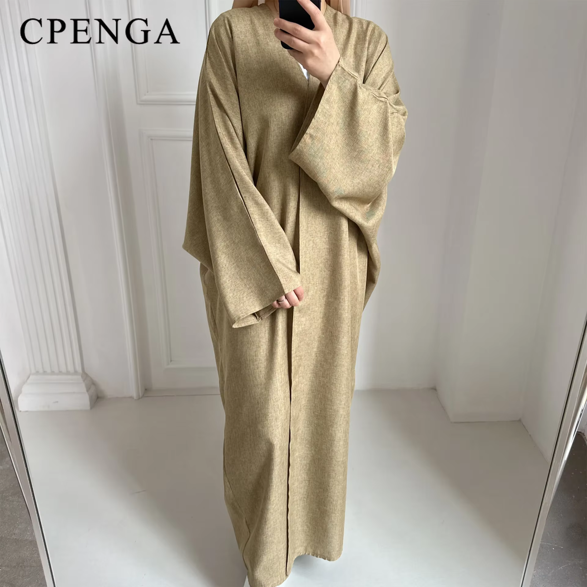 Eid Ramadan ouvert Abaya pour femmes plaine dubaï casual coton lin modeste Abayas Kimono turquie man