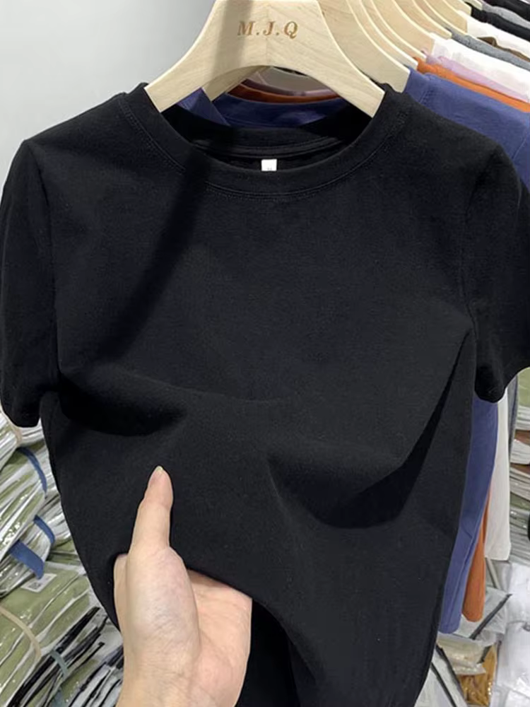 T-Shirt à Manches Courtes en Coton Blanc pour Femme et Fille, Vêtement Sexy, Y2k, Printemps