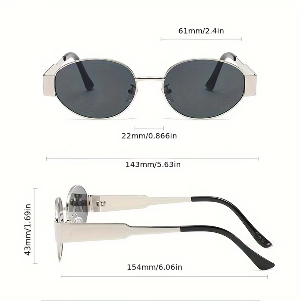 2 pièces Vintage Style Punk lunettes de soleil rétro rond cadre en métal femmes lunettes de soleil l