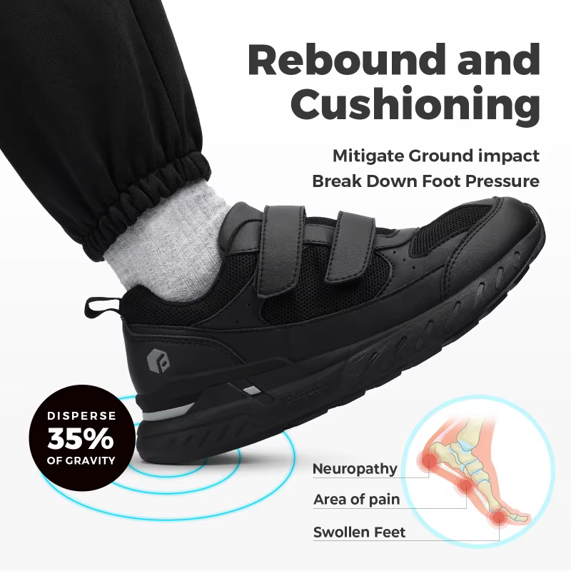 Chaussures de sport larges pour hommes, avec sangles réglables, basses, antidérapantes, légères, pou