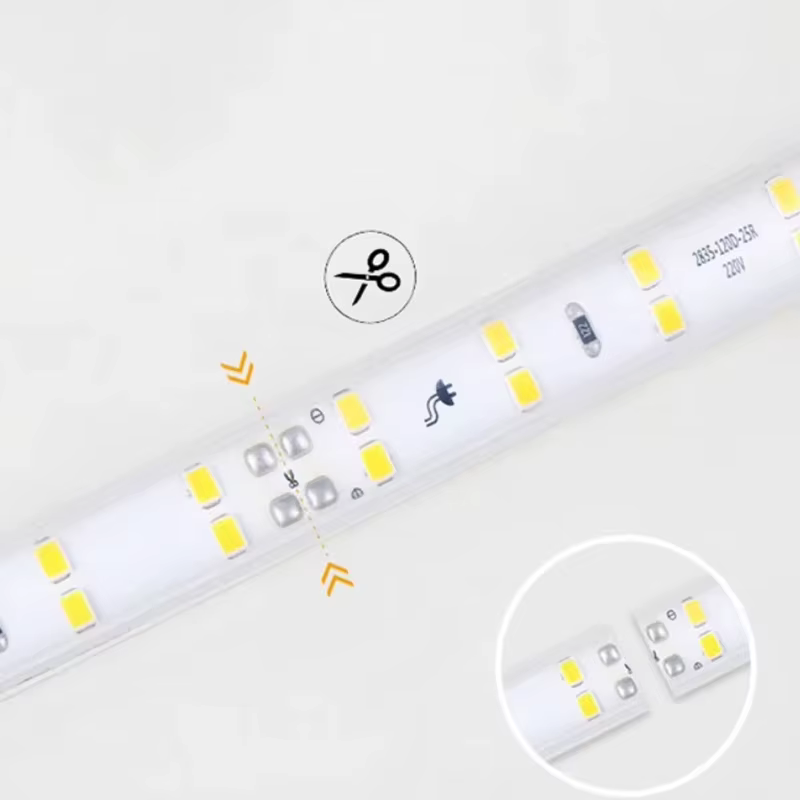 Bande lumineuse Led 220V, 1-30m, avec prise ue 2835, Flexible, étanche, pour la maison, la cuisine, 